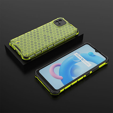 Coque Rebord Contour Silicone et Vitre Transparente Housse Etui 360 Degres AM2 pour Realme C20 Vert