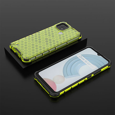 Coque Rebord Contour Silicone et Vitre Transparente Housse Etui 360 Degres AM2 pour Realme C21 Vert