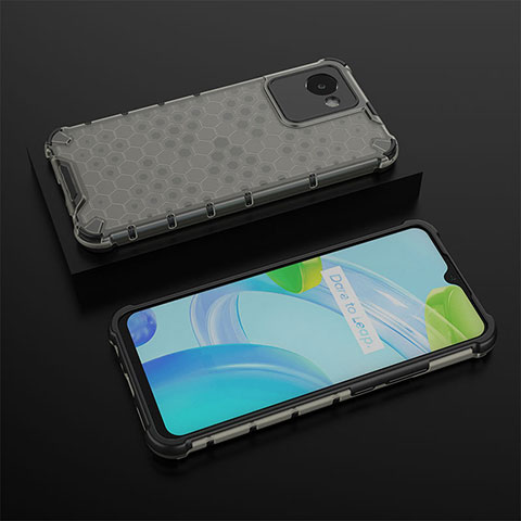 Coque Rebord Contour Silicone et Vitre Transparente Housse Etui 360 Degres AM2 pour Realme C30 Noir