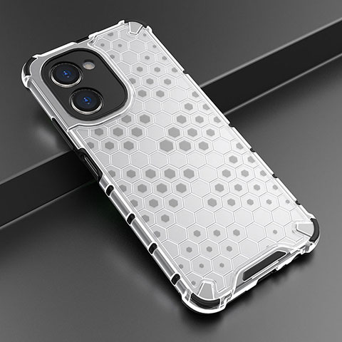 Coque Rebord Contour Silicone et Vitre Transparente Housse Etui 360 Degres AM2 pour Realme C33 (2023) Blanc