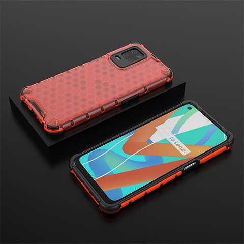 Coque Rebord Contour Silicone et Vitre Transparente Housse Etui 360 Degres AM2 pour Realme Q3 5G Rouge