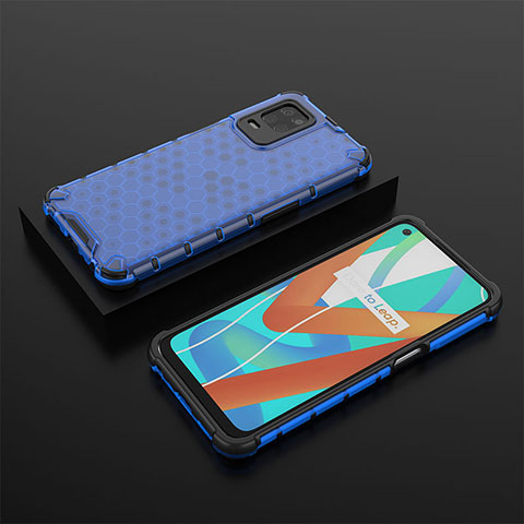 Coque Rebord Contour Silicone et Vitre Transparente Housse Etui 360 Degres AM2 pour Realme Q3i 5G Bleu