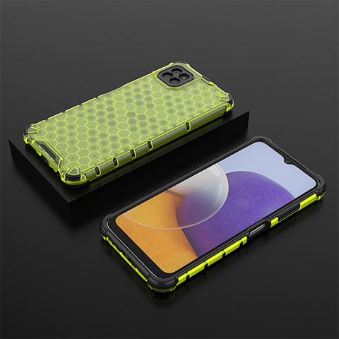 Coque Rebord Contour Silicone et Vitre Transparente Housse Etui 360 Degres AM2 pour Samsung Galaxy F42 5G Vert