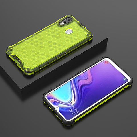 Coque Rebord Contour Silicone et Vitre Transparente Housse Etui 360 Degres AM2 pour Samsung Galaxy M20 Vert