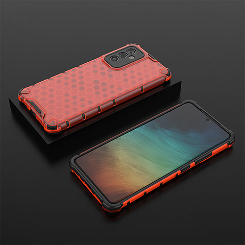 Coque Rebord Contour Silicone et Vitre Transparente Housse Etui 360 Degres AM2 pour Samsung Galaxy M34 5G Rouge