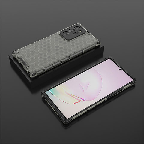 Coque Rebord Contour Silicone et Vitre Transparente Housse Etui 360 Degres AM2 pour Samsung Galaxy Note 20 Ultra 5G Noir