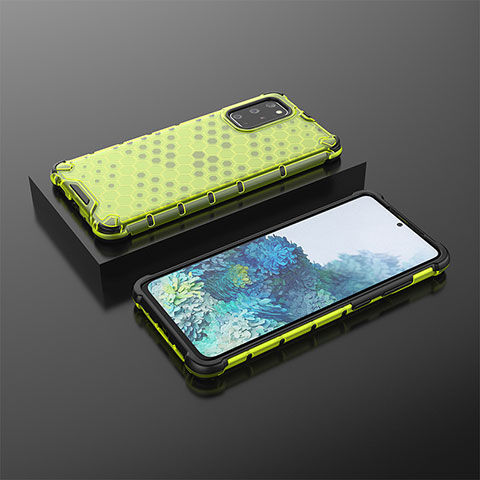 Coque Rebord Contour Silicone et Vitre Transparente Housse Etui 360 Degres AM2 pour Samsung Galaxy S20 Plus 5G Vert