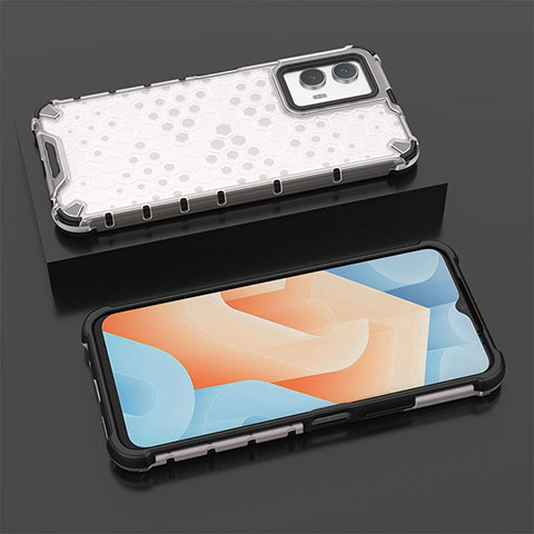 Coque Rebord Contour Silicone et Vitre Transparente Housse Etui 360 Degres AM2 pour Vivo iQOO U5 5G Blanc