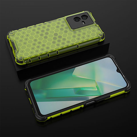 Coque Rebord Contour Silicone et Vitre Transparente Housse Etui 360 Degres AM2 pour Vivo iQOO Z6x Vert