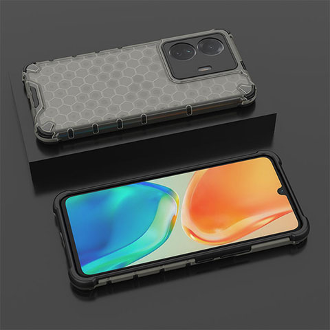 Coque Rebord Contour Silicone et Vitre Transparente Housse Etui 360 Degres AM2 pour Vivo T1 Pro 5G Noir