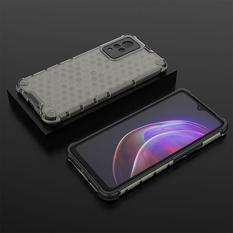 Coque Rebord Contour Silicone et Vitre Transparente Housse Etui 360 Degres AM2 pour Vivo V21 5G Noir