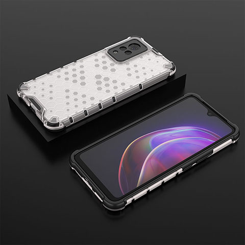 Coque Rebord Contour Silicone et Vitre Transparente Housse Etui 360 Degres AM2 pour Vivo V21s 5G Blanc