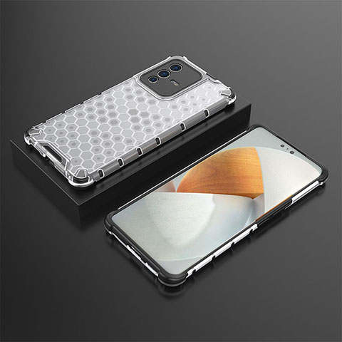 Coque Rebord Contour Silicone et Vitre Transparente Housse Etui 360 Degres AM2 pour Vivo V23 Pro 5G Blanc