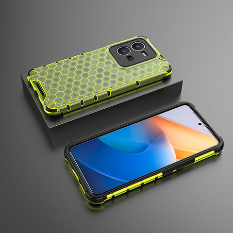 Coque Rebord Contour Silicone et Vitre Transparente Housse Etui 360 Degres AM2 pour Vivo V25 5G Vert