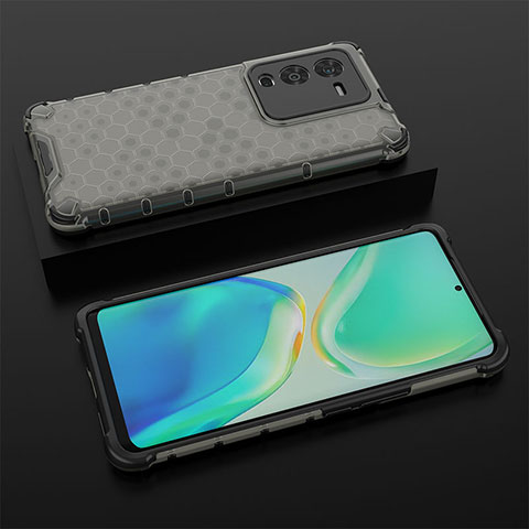 Coque Rebord Contour Silicone et Vitre Transparente Housse Etui 360 Degres AM2 pour Vivo V25 Pro 5G Noir