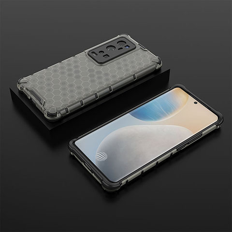 Coque Rebord Contour Silicone et Vitre Transparente Housse Etui 360 Degres AM2 pour Vivo X60 Pro+ Plus 5G Noir