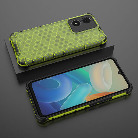 Coque Rebord Contour Silicone et Vitre Transparente Housse Etui 360 Degres AM2 pour Vivo Y02S Vert