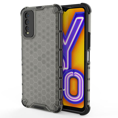 Coque Rebord Contour Silicone et Vitre Transparente Housse Etui 360 Degres AM2 pour Vivo Y12s Noir