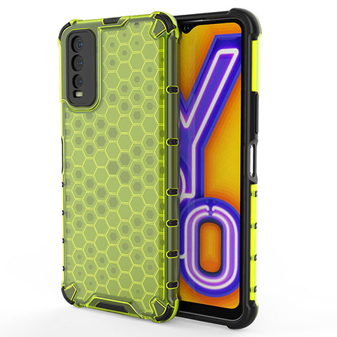 Coque Rebord Contour Silicone et Vitre Transparente Housse Etui 360 Degres AM2 pour Vivo Y20s G Vert