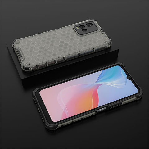 Coque Rebord Contour Silicone et Vitre Transparente Housse Etui 360 Degres AM2 pour Vivo Y21 Noir