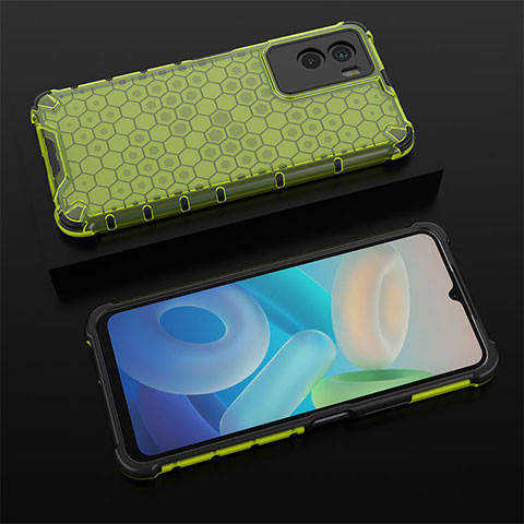 Coque Rebord Contour Silicone et Vitre Transparente Housse Etui 360 Degres AM2 pour Vivo Y72t Vert