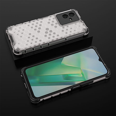 Coque Rebord Contour Silicone et Vitre Transparente Housse Etui 360 Degres AM2 pour Vivo Y73t Blanc