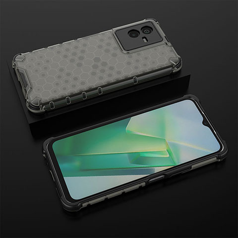 Coque Rebord Contour Silicone et Vitre Transparente Housse Etui 360 Degres AM2 pour Vivo Y73t Noir