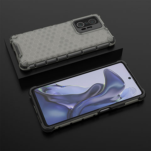 Coque Rebord Contour Silicone et Vitre Transparente Housse Etui 360 Degres AM2 pour Xiaomi Mi 11T 5G Noir