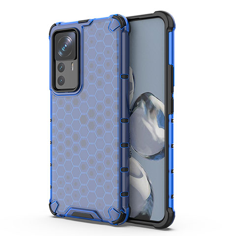 Coque Rebord Contour Silicone et Vitre Transparente Housse Etui 360 Degres AM2 pour Xiaomi Mi 12T Pro 5G Bleu