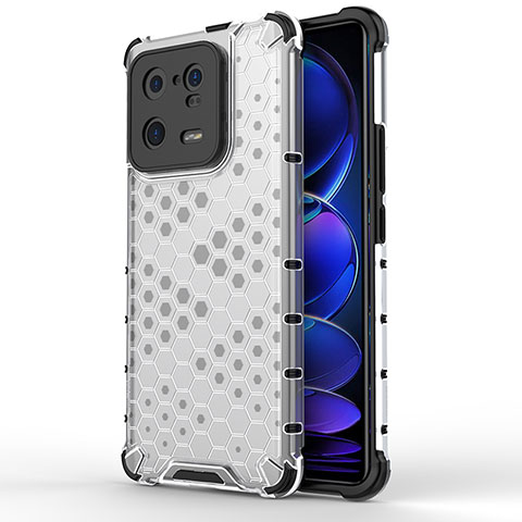 Coque Rebord Contour Silicone et Vitre Transparente Housse Etui 360 Degres AM2 pour Xiaomi Mi 13 Pro 5G Blanc