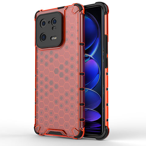 Coque Rebord Contour Silicone et Vitre Transparente Housse Etui 360 Degres AM2 pour Xiaomi Mi 13 Pro 5G Rouge