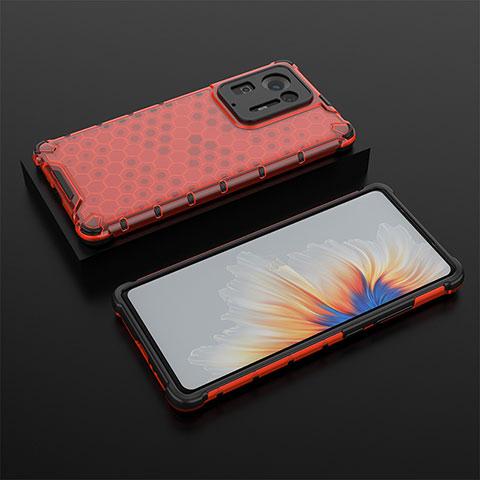 Coque Rebord Contour Silicone et Vitre Transparente Housse Etui 360 Degres AM2 pour Xiaomi Mi Mix 4 5G Rouge