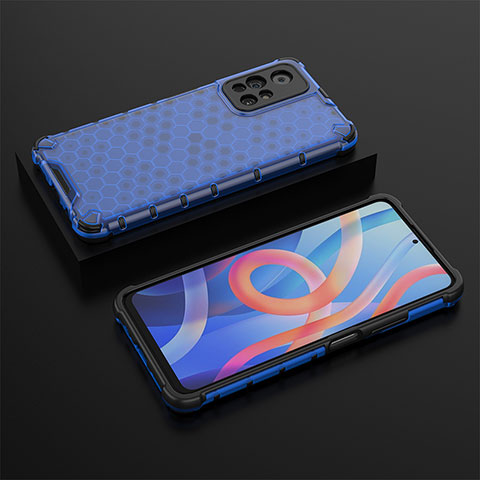 Coque Rebord Contour Silicone et Vitre Transparente Housse Etui 360 Degres AM2 pour Xiaomi Poco M4 Pro 5G Bleu