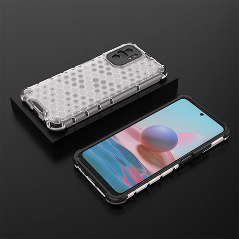 Coque Rebord Contour Silicone et Vitre Transparente Housse Etui 360 Degres AM2 pour Xiaomi Poco M5S Blanc