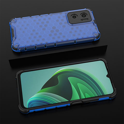 Coque Rebord Contour Silicone et Vitre Transparente Housse Etui 360 Degres AM2 pour Xiaomi Redmi 10 5G Bleu