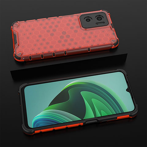 Coque Rebord Contour Silicone et Vitre Transparente Housse Etui 360 Degres AM2 pour Xiaomi Redmi 10 5G Rouge