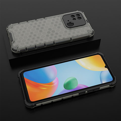 Coque Rebord Contour Silicone et Vitre Transparente Housse Etui 360 Degres AM2 pour Xiaomi Redmi 10 India Noir