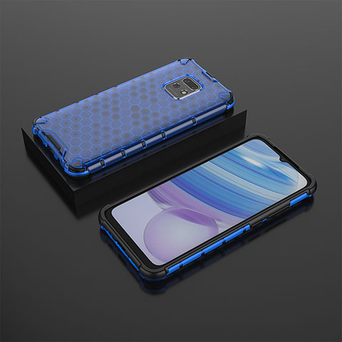 Coque Rebord Contour Silicone et Vitre Transparente Housse Etui 360 Degres AM2 pour Xiaomi Redmi 10X Pro 5G Bleu