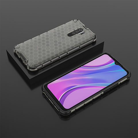 Coque Rebord Contour Silicone et Vitre Transparente Housse Etui 360 Degres AM2 pour Xiaomi Redmi 9 Noir