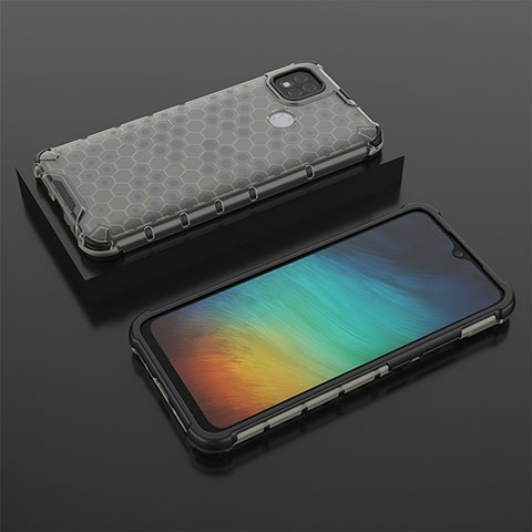 Coque Rebord Contour Silicone et Vitre Transparente Housse Etui 360 Degres AM2 pour Xiaomi Redmi 9C NFC Noir