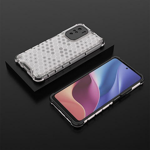 Coque Rebord Contour Silicone et Vitre Transparente Housse Etui 360 Degres AM2 pour Xiaomi Redmi K40 Pro+ Plus 5G Blanc