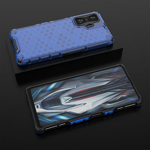 Coque Rebord Contour Silicone et Vitre Transparente Housse Etui 360 Degres AM2 pour Xiaomi Redmi K50 Gaming 5G Bleu