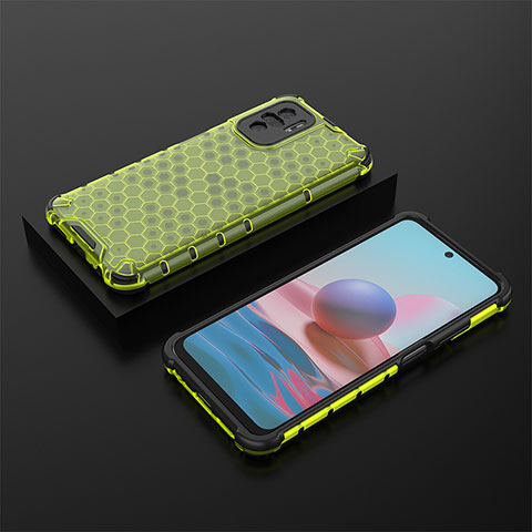 Coque Rebord Contour Silicone et Vitre Transparente Housse Etui 360 Degres AM2 pour Xiaomi Redmi Note 10 4G Vert