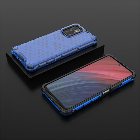 Coque Rebord Contour Silicone et Vitre Transparente Housse Etui 360 Degres AM2 pour Xiaomi Redmi Note 10 Pro 5G Bleu