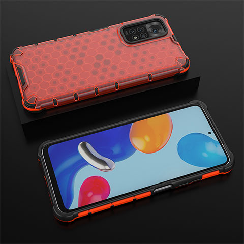 Coque Rebord Contour Silicone et Vitre Transparente Housse Etui 360 Degres AM2 pour Xiaomi Redmi Note 11 4G (2022) Rouge