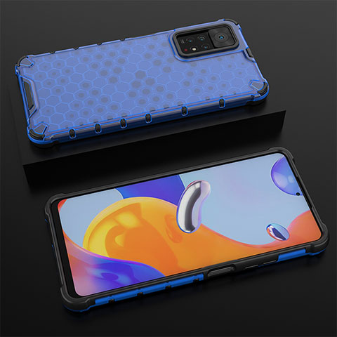 Coque Rebord Contour Silicone et Vitre Transparente Housse Etui 360 Degres AM2 pour Xiaomi Redmi Note 11 Pro 4G Bleu