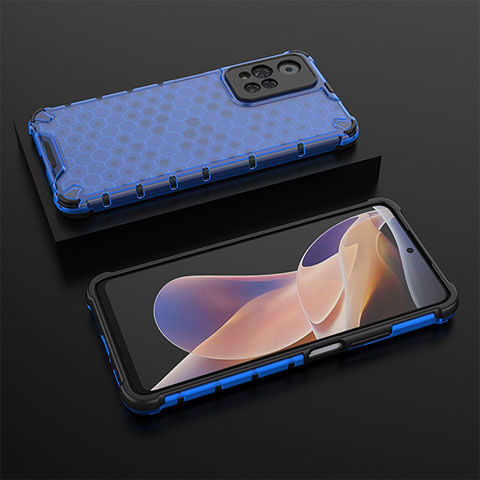 Coque Rebord Contour Silicone et Vitre Transparente Housse Etui 360 Degres AM2 pour Xiaomi Redmi Note 11 Pro+ Plus 5G Bleu