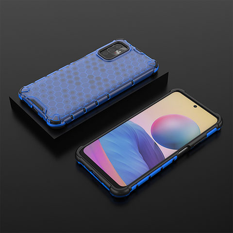 Coque Rebord Contour Silicone et Vitre Transparente Housse Etui 360 Degres AM2 pour Xiaomi Redmi Note 11 SE 5G Bleu