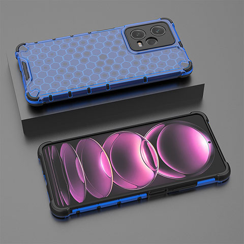 Coque Rebord Contour Silicone et Vitre Transparente Housse Etui 360 Degres AM2 pour Xiaomi Redmi Note 12 Pro 5G Bleu