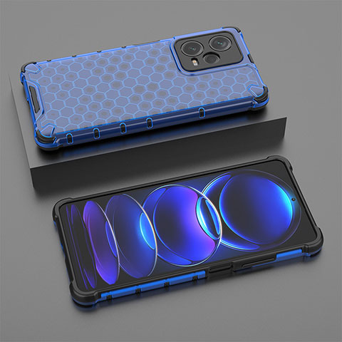 Coque Rebord Contour Silicone et Vitre Transparente Housse Etui 360 Degres AM2 pour Xiaomi Redmi Note 12 Pro+ Plus 5G Bleu